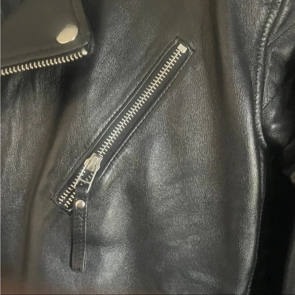 New Unisex Leather Jacket Goat Skin High Quality Size Medium Roxa leather. - Picture 3 of 14